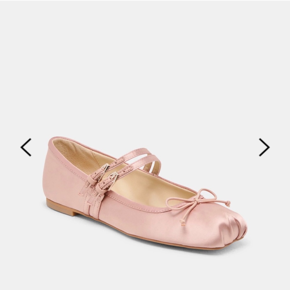 Dolce Vita Pink Flats with Bow and Straps - Picture 2 of 10